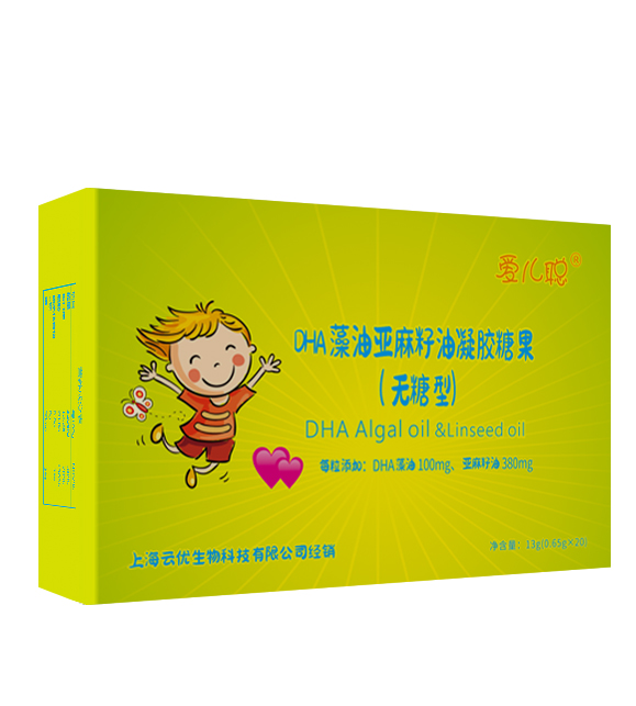爱儿聪®藻油DHA亚麻籽油凝胶糖果（无糖型）